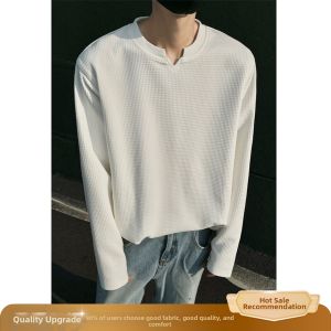 ZHUOCAN | Punk Chic V-Neck Long Sleeve T-Shirt