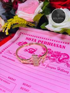 ECLATIA!! Gelang tangan emas muda kadar 35% gelang tangan wanita mewah
