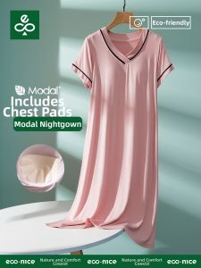 econice | Breast Padding Maternity Summer Light Sleep Dress