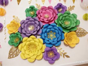 Encanto colorful set of 11pcs | Paper flowers assembled | Party backdrop
