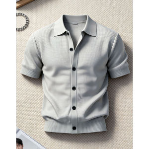 Áo Cardigan Nam Knit Phong Cách Retro Xám