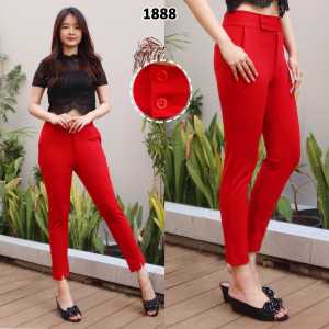 Celana highwaist wanita/celana panjang wanita kode 1864 bahan paragon real pic