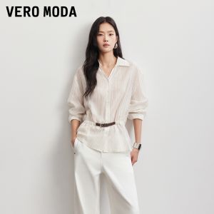 Vero Moda | Lyocell Stripe Ruffle Collar Womens Shirt