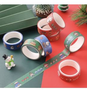 Washi tape băng keo trang trí sổ với chủ đề Noel Giáng sinh nhiều màu sắc - TamaChan