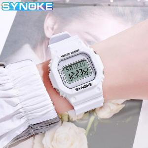 SYNOKE Womens Digital Watch Girl Sports Waterproof Electronic Watch With Alarm Clock Stopwatch Luminous Night Light
