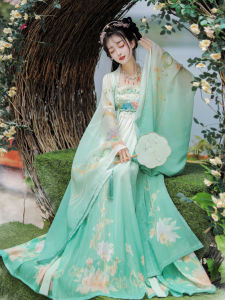 Original Large Sleeve Hanfu Skirt Womens Style Floral Embroidery Super Fairy Atmosphere Autumn New Arrival Polyester Fiber