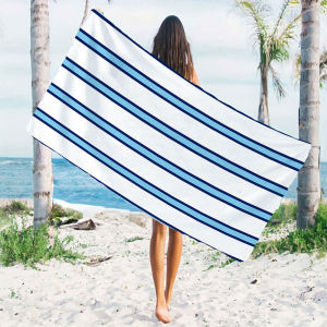 BILIBILI | Blue Stripe Beach Towels Ultra Lightweight Quick Drying Super Absorbent Summer Essential Fast-Drying Towel for Beach