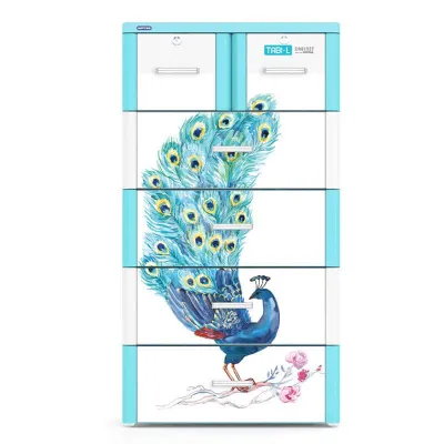 Tủ nhựa Duy Tân tabi L (FREESHIP+ lắp ráp miễn phí) nhiều tầng ngăn kéo trơn vân gỗ đơn giản hiện đại(cao130cmngang70cm sâu 48cm) - nội thất Khả Vy