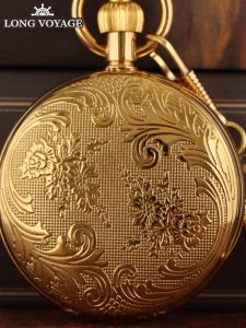 Mingou Pure Copper Automatic Mechanical Pocket Watch Flip Hollow Retro Men and Women Student Necklace Custom Lettering Photo