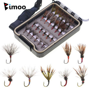 Bimoo 24PCS/Box #12 #14 Mix Tenkara Flies With Waterproof Box Barbed Hook Tenkara Fishing Fly Trout Grayliing Fishing Lures Bait