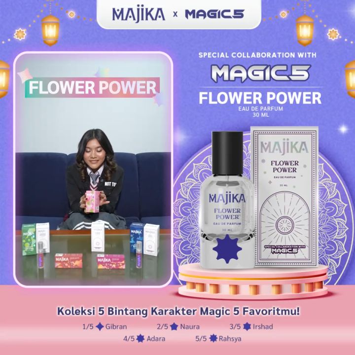 [MAGIC 5 x MAJIKA Blind Box] FLOWER POWER Eau de Parfum | 30 ML | Free Sticker MAGIC 5 Random