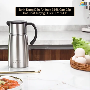 Bình Đựng Dầu Ăn Nước Mắm SSGP Inox 316L 800ml - Nắp Thông Minh Tự Động Chai Rót Dầu Cao Cấp Chống Gỉ Đạt Chất Lượng LFGB Đức