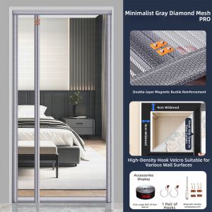 SHULIAN | Mosquito Prevention Door Curtain Magnetic Full Strips Hole-free Strong Suction