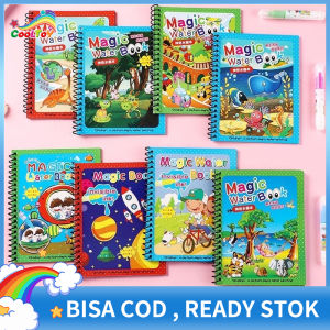 COOLToy Magic Water Book Buku Gambar Mewarnai Ajaib Magic Water Pen Buku Warna Mainan Edukasi Anak Coloring Books