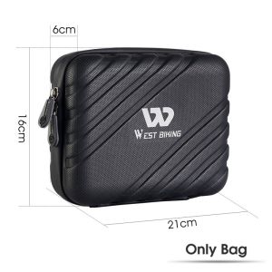 WEST BIKING Hard Shell Bicycle Front Bag Waterproof Bike Frame Hanging Bag Portable Multifunctional Folding Cycling Accessories