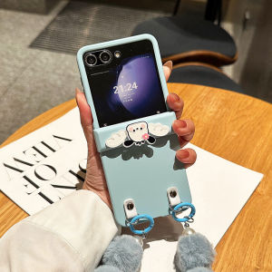 Ultra-Thin Full-Coverage Foldable Screen Phone Case for Samsung ZFlip6/5/4/3 W24f/23 New Doggie Design Protective Cover Cute Shell