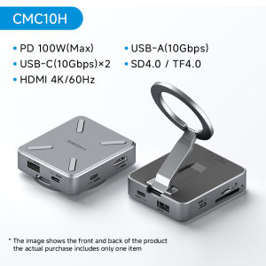 Hagibis | Hagibis Magnetic Stand USB C Hub With 2230 SSD Enclosure Type-C Hub SD/TF 4.0 4K 60Hz HDMI Gigabit Ethernet for iPhone 17 Pro 16