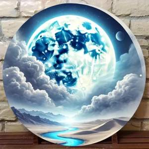 CIFbuy | CIFBUY Vintage Aluminum Wall Art 8 Inch Waterproof Metal Planet River Sign For Living Room Bar Bedroom Home Decor