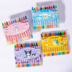 12 Colors Sanrio Rotating Crayons Set Washable Coloring Pencil Nontoxic Painting Gift