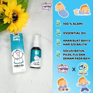 Gentle Baby Pengganti Minyak Telon Obat Batuk Pilek Anak Bayi Essential Oil Cough N Flu Mengeluarkan Lendir Dahak Bayi 0-4 Tahun