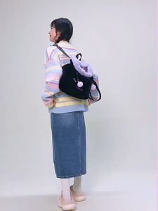 Sanrio 2024 Plush FLIP SOFT Backpack Casual Cute Large Capacity School Tuition Travel Bag Student Kids