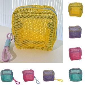 Mesh Zipper Bags Lightweight Visibility Travel Toiletry Portable Makeup Pouch Durable Transparent Wear-proof Multifunctional Storage Bag