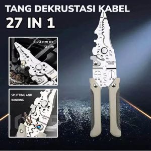 HOHODALINK Decrustation Tang Pemotong Kabel Multifungsi 21 in 1 Tang fungsi Pliers Tukang Listrik Multifungsi Tang Jaring-hidung Tang Berliku Pengupasan Kawat
