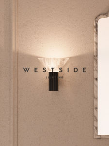 Westside Italian Luxury Natural Stone Wall Lamp Living Room Bedroom Ambiance Light Carbon Steel Body Cloud Stone Lampshade