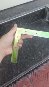 Ke góc vuông sắt dẹt 90° mạ vàng chữ L – 15x15x2 cm chắc chắn