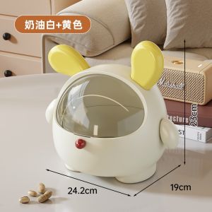 Cute Mini Desktop Trash Can Naera Shape Waste Paper Bucket Dormitory Cartoon Miscellaneous Storage Box round Plastic Bin