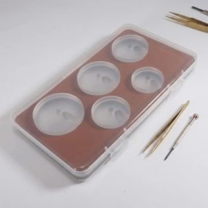 5Pcs/Box Assort Size Watch Glass Press Dies Set Round Flat Type Watch Back Crystal Insert Fitting Repair Tools For Watchmakers