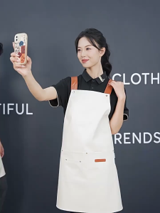 PU Multi-Color Oil-Resistant Apron Kitchen Leather Apron Protective Waterproof Apron