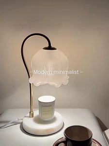 Candle Warmer Lamp with Timer - Modern Flower Shape Dimmable With Premium Marble Base for Jar Candles