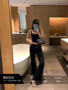 High Waist Knitted Casual Pants Womens Slim Fit Long Leggings Elastic Floor-Length Draping Pants Curvy Body Shape Highlight