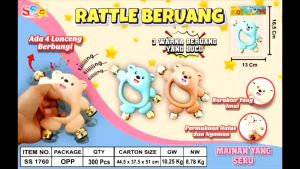 Mainan Kerincingan Bayi Bear Genggam Bayi - Kerincingan Beruang - Krincingan Bear Rattle Beruang