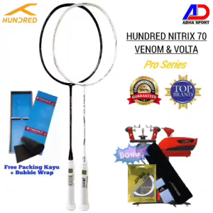 Raket Badminton Hundred Nitrix 70 Venom / Volta Original Pro Player Edition Raket Bulutangkis