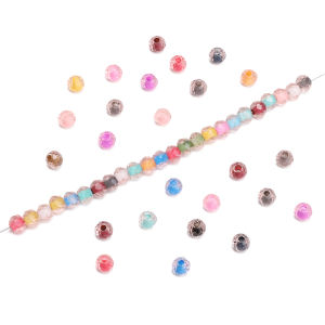 120Pcs 4mm High Quality Colorful Faceted Flat Round Crystal Glass Beads for Earring Necklace Bracelet DIY Jewelry Making Beads