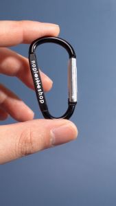 No plastic shop Aluminium Carabiner ตะขออลูมิเนียมคาราบิเนอร์ เกี่ยวห่วงรัดพวงกุญแจ ห้อยขวดน้ำ