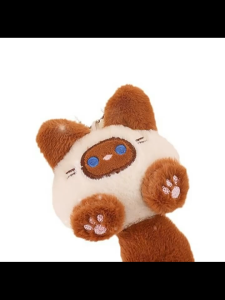 Cartoon Stuffed Toy Cat Key Chain For Children Keychain Ring Keyring Creative Soft Fluffy Keychain Gift Colorful Cute Coffee Cat Plush Pendant Doll Keychain