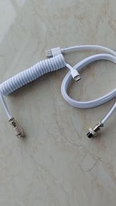 Type C Aviator Coiled Cable for Gaming Mechanical Keyboard Durable Spring Design Fast Data Power Charging Anti-Break Wire