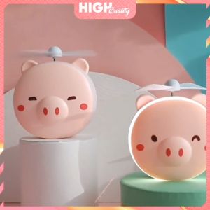 Kipas Cermin Makeup LED 3in1 Karakter Mini Fan Led Mirror USB Charger Cermin Make Up Portable