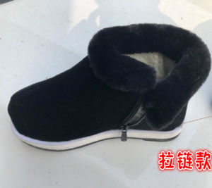 Giày Vải Thủ Công Bắc Kinh Giày Vải Mùa Đông Ấm Áp Giày Đi Trong Nhà Giày Đế Dày Dây Đeo Cổ Điển Giày Vải