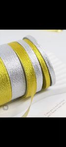 ริบบิ้นสีทองสีเงินแฮนด์เมด 0.6/1/1.5/2/2.5/4/5cm ริบบิ้นห่อของขวัญ ริบบิ้นอเนกประสงค์ ริบบิ้น DIY glitter ribbon