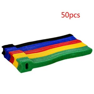 Velcro Strap Cable Winder Organizer 50 PCS Ties Nylon Reusable Tape Pengikat Kabel Serbaguna