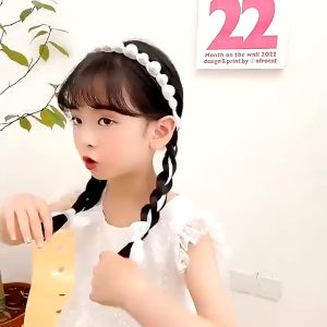 Bando Mutiara Kepang Anak Perempuan / Korea OOTD Aksesoris Ala Princess Bandana Pita Mewah Kualitas Import AlinKidos