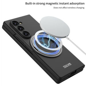 szhaiyu | For Samsung Galaxy Z Fold 8 Ultra-thin Ring Holder Case Magnetic Wireless Charge Screen Glass Matt Cover For Galaxy Z Fold8 Case