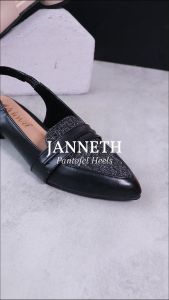 Alivelovearts Janneth Pantofel Heels Kerja Sepatu Runcing Tali Hak 3cm Wanita