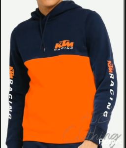 Jaket Hoodie Sweater Jumper PullOver MOTOR Model Casual Pria/Wanita Ukuran Besar Dan Kecil Tersedia Juga Big Size/Jumbo Hodi Lengan Panjang Bahan Pakaian Kain Flecee Warna Orange Kombinasi Biru Dongker/Navy Ready Size S/M/L/XL/XXL/3XL Pemesanan Bisa COD