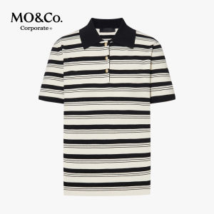 MO&Co. | Silky Blended Shimmering Knitted Polo Shirt