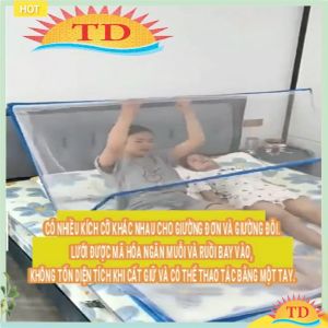 Màn chụp Chống Muỗi (có chốt khóa) gấp gọn tiện dụng Mùng chụp gấp gọn CHỐNG MUỖI người lớn trẻ em - Mùng